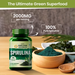 Vlado's Himalayan Organics Spirulina 2000mg Supplement For Men And Women - 120 Veg Capsules - Image 5