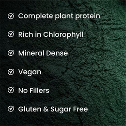 Vlado's Himalayan Organics Spirulina Powder (100g) | For Men & Women | Contains 62% Protein I Natural Superfood | Rich in Protein, Vitamins & Minerals | Boost Energy & Immunity | Support Digestion & Skin health - Image 7