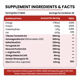 Vlado's Himalayan Organics Testosterone Booster | Supports Muscle & Energy Boost | With Tribulus, Ashwagandha & Safed Musli & Zinc | 90 Veg Tabs - Image 6