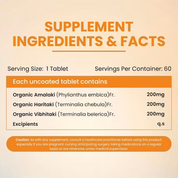 Vlado's Himalayan Organics Triphala Tablets 100% Organic | Supports Healthy Digestion | Improves Bowel Wellness | Relieves Constipation | Pure Herbs Used |100% Ayurvedic | trifala 60 Tablets. - Image 8