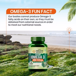 Vlado's Himalayan Organics Vegan Omega 3 - 1120 MG Supplement | 3X Strength | Veg DHA | Vegetarian Omega 3 | Algal DHA | Plant Based | No Fish oil Used I Healthy Heart, Joints & Eyes I Omega Capsules for Men & Women- 60 Veg Capsules - Image 2