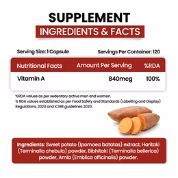 Vlado's Himalayan Organics Vitamin A Supplement Supports Healthy Eye Sight | Natural Anti-Oxidant (120 Capsules) - Image 2