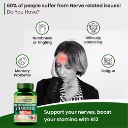 Vlado's Himalayan Organics Vitamin B12 Supplements - Methylcobalamin 500mcg I B12 Active form of Methylcobalamin I 100% RDA I For Memory, Brain, Heart & Nervous System Support I For Men & Women- 90 Tablets - Image 5