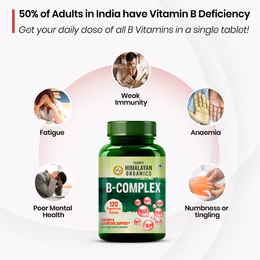 Vlado's Himalayan Organics Vitamin B Complex with 100% RDA B1, B2, B3, B5, B6, B7, B9 & B12 Supplement to Support Cognitive Health - 120 Veg Tablets - Image 2