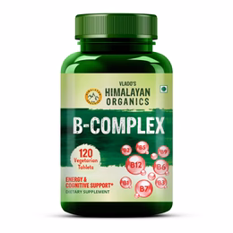 Vlado's Himalayan Organics Vitamin B Complex with 100% RDA B1, B2, B3, B5, B6, B7, B9 & B12 Supplement to Support Cognitive Health - 120 Veg Tablets