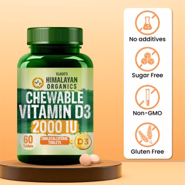 Vlado's Himalayan Organics Vitamin D3 2000IU - Chewable Vitamin D Tablets | Cholecalciferol Vitamin D3 for Bone & Immunity | Vitamin D3 Supplement for Women & Men | Orange Flavour - 60 Tablets - Image 3