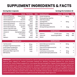 Vlado's Himalayan Organics Whole Food Multivitamin For Women With Vitamin B1, B2, B3, B5, B6, B7, B9, B12, C, D, E, Calcium, Magnesium, Zinc - 60 Veg Capsules - Image 6