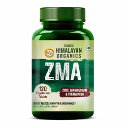 Vlado’s Himalayan Organics ZMA (Zinc Magnesium Aspartate & Vitamin B6) For Men And Women | Nighttime Sports Recovery Supplements | Boost Muscle And Bone Strength | Improve Sleep Quality - 120 Vegetarian Tablets
