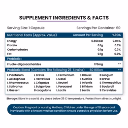 Vlado’s Himalayan Organic Probiotics 60 Billion CFU + 170Mg Prebiotics + 24 Strains Supplement | Better Nutrient Absorption | Healthy Digestion, Stronger Immunity & Overall Wellness - 60 Veg Capsules - Image 8